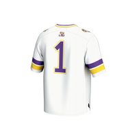 LSU Tigers Collegiate Football Jersey, White Fashion Sportswear Jersey Shirt, Lightweight Breathable Athletic Jersey, Casual Gift for Men