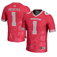 Ohio State Buckeyes Icon Football Jersey, Scarlet Fashion Sportswear Jersey Shirt, Lightweight Breathable Athletic Jersey, Casual Gift for Men