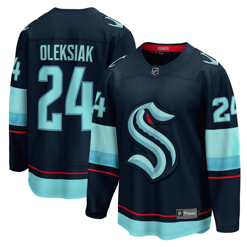 Jamie Oleksiak Seattle Kraken Hockey Jersey, Blue Breakaway Home Sportswear Jersey Shirt, Long Sleeve Hockey Sweater Jersey, Casual Gift for Men