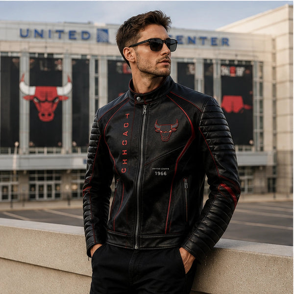 CHI Bull Mark - Red-Lined Panel Moto Jacket - main