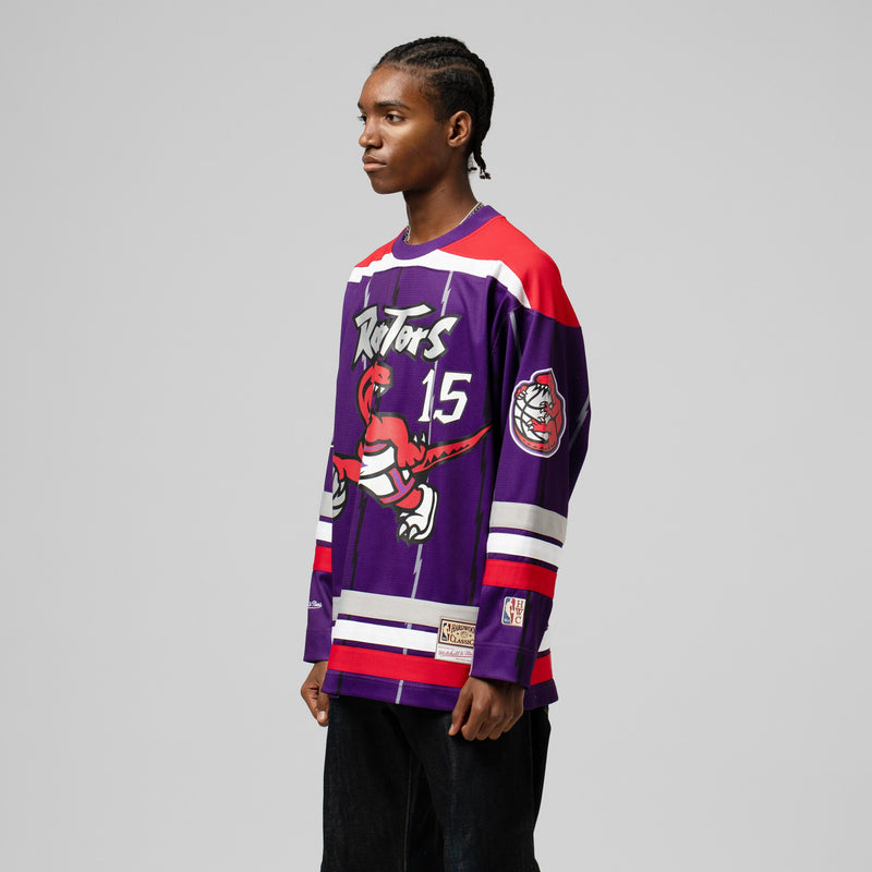 Vince Carter Toronto Raptors Hockey Jersey, Purple Fashion Sportswear Jersey Shirt, Long Sleeve Hockey Sweater Jersey, Casual Gift for Men