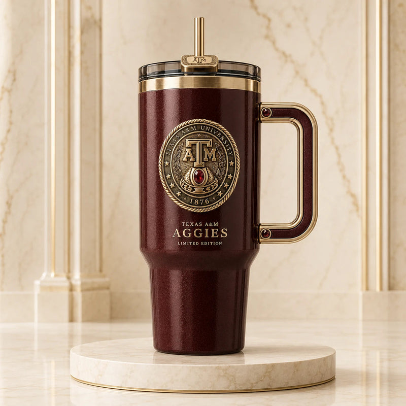 TAMU Seal - Maroon and Gold Crest Tumbler
