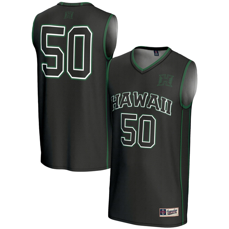 Hawaii Rainbow Warriors Lightweight Basketball Jersey, Black Sportswear Jersey Shirt, Sleeveless Athletic Tank Jersey, Casual Gift for Men