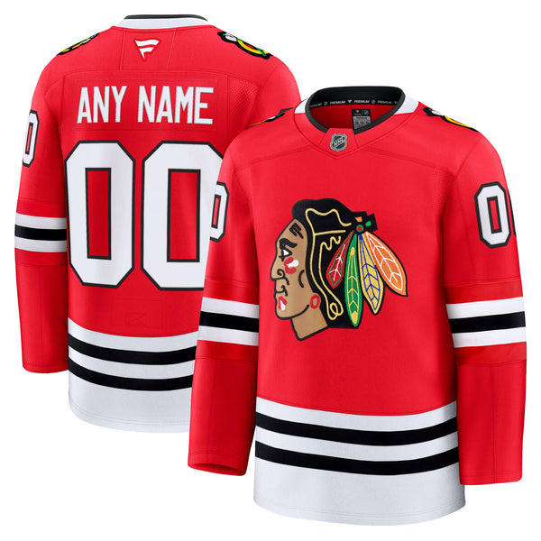 Chicago Blackhawks Red Home Premium Custom Jersey