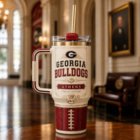 UGA Heritage Label - Cream and Crimson Tumbler Composition