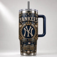 NYY Heritage Crest - Navy and Gold Ornamental Tumbler