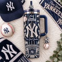 NYY Pinstripe Brilliance - Crystal-Set Navy Tumbler