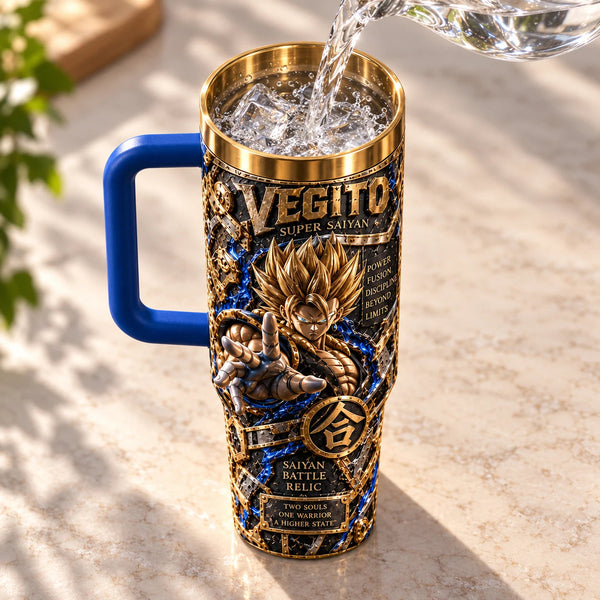 Vegito - Gilded Fusion Relic, Battle-Ready Tumbler Graphic - main
