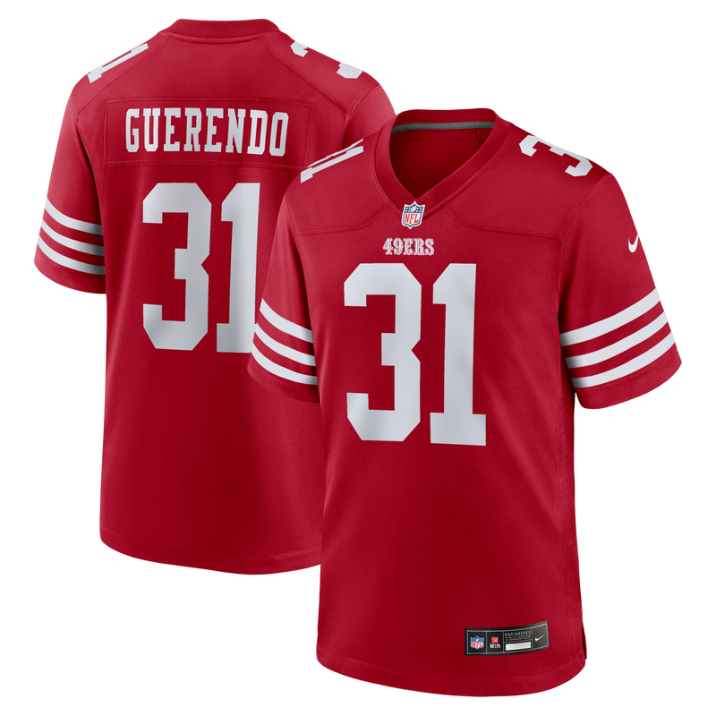 Isaac Guerendo San Francisco 49ers Football Jersey, Scarlet Sportswear Jersey Shirt, Lightweight Breathable Athletic Jersey, Casual Gift for Men
