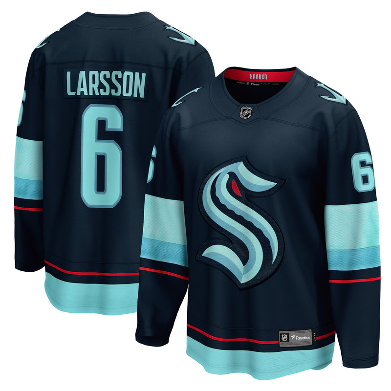 Adam Larsson Seattle Kraken Hockey Jersey, Blue Breakaway Home Sportswear Jersey Shirt, Long Sleeve Hockey Sweater Jersey, Casual Gift for Men
