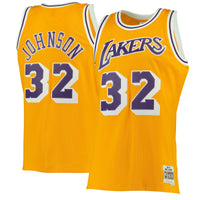 Magic Johnson Los Angeles Lakers Basketball Jersey, Gold Swingman Sportswear Jersey Shirt, Sleeveless Athletic Tank Jersey, Casual Gift for Men