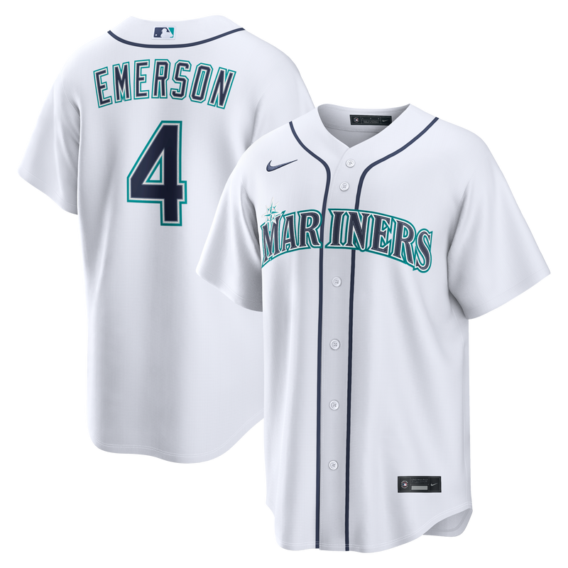 Colt Emerson Seattle Mariners Baseball Jersey, White Sportswear Jersey Shirt, Lightweight Breathable Athletic Jersey, Casual Gift for Men