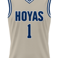 Georgetown Hoyas Basketball Jersey, Gray Lightweight Sportswear Jersey Shirt, Sleeveless Athletic Tank Jersey, Casual Gift for Men