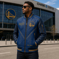 GSW Bay Area Blue - Bridge Emblem Varsity Jacket