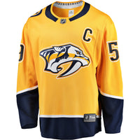 Roman Josi Nashville Predators Hockey Jersey, Gold Breakaway Sportswear Jersey Shirt, Long Sleeve Hockey Sweater Jersey, Casual Gift for Men