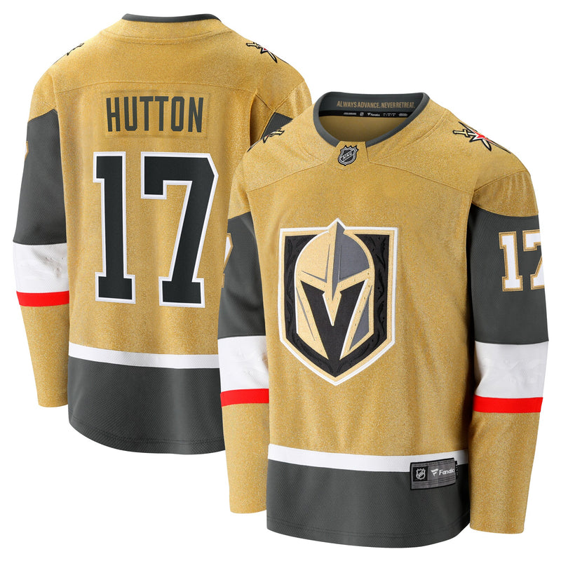 Ben Hutton Vegas Golden Knights Hockey Jersey, Gold Breakaway Sportswear Jersey Shirt, Long Sleeve Hockey Sweater Jersey, Casual Gift for Men