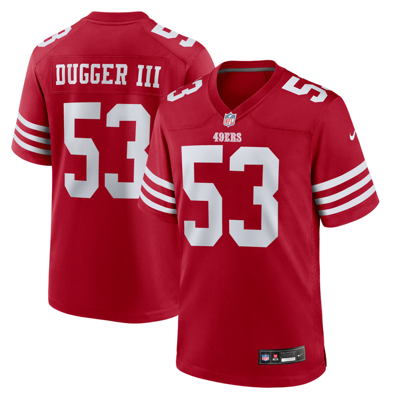 Jaden Dugger San Francisco 49ers Football Jersey, Scarlet Sportswear Jersey Shirt, Lightweight Breathable Athletic Jersey, Casual Gift for Men