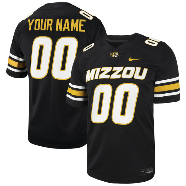 Missouri Tigers Custom Football Game Jersey - Black