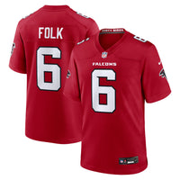 Nick Folk Atlanta Falcons Football Jersey, Red Game Sportswear Jersey Shirt, Lightweight Breathable Athletic Jersey, Casual Gift for Men