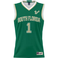 South Florida Bulls Basketball Jersey, Green Lightweight Sportswear Jersey Shirt, Sleeveless Athletic Tank Jersey, Casual Gift for Men