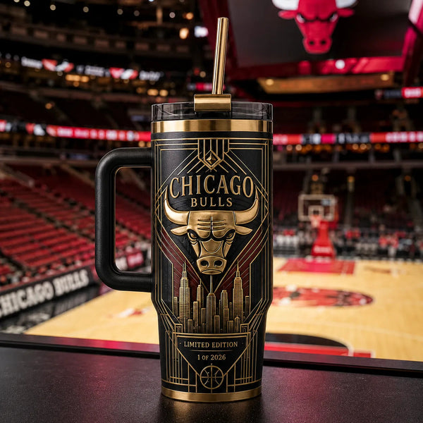 CHI Deco Gold - Bull Crest and Skyline Tumbler - main