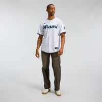 Miami Marlins Baseball Jersey, White Sportswear Jersey Shirt, Lightweight Breathable Athletic Jersey, Casual Gift for Men, Style 201865822