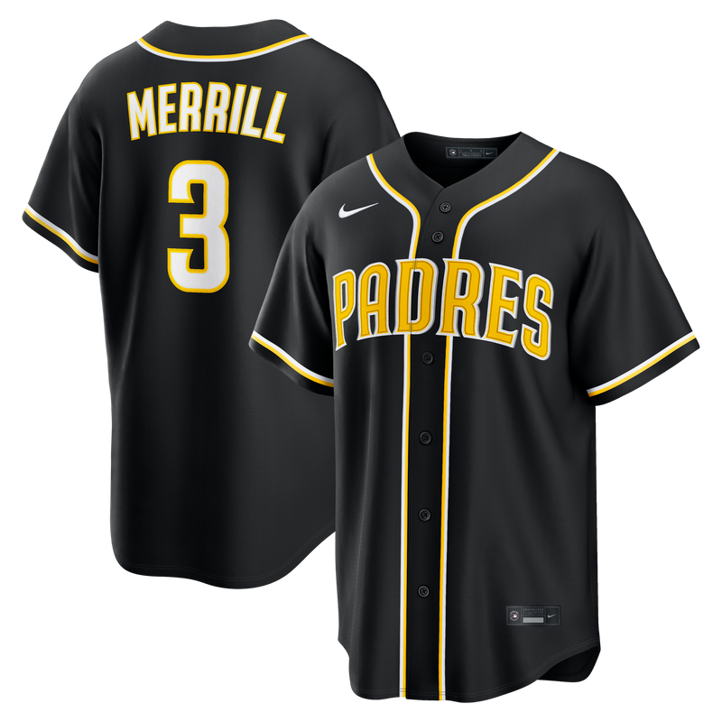 Jackson Merrill San Diego Padres Baseball Jersey, Black Sportswear Jersey Shirt, Lightweight Breathable Athletic Jersey, Casual Gift for Men