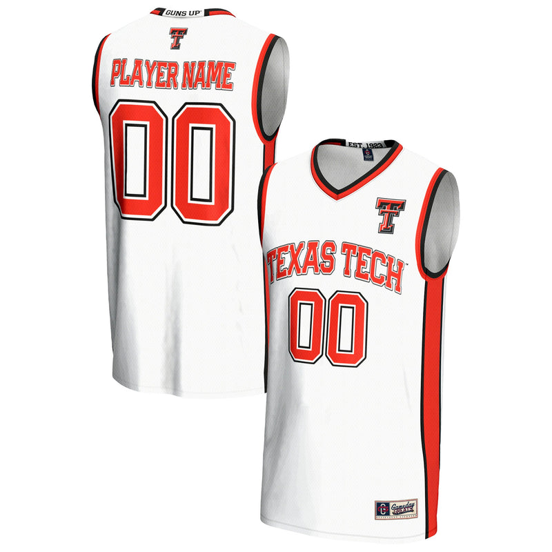 Texas Tech Red Raiders Basketball Jersey, White Lightweight Sportswear Jersey Shirt, Sleeveless Athletic Tank Jersey, Casual Gift for Men