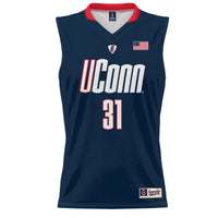 UConn Huskies Basketball Jersey, Navy Lightweight Sportswear Jersey Shirt, Sleeveless Athletic Tank Jersey, Casual Gift for Men
