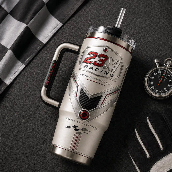 23XI Platinum Crest - Silver Shield Racing Tumbler - main