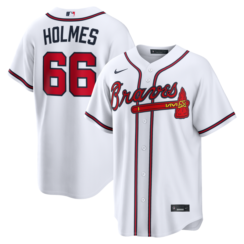 Grant Holmes Atlanta Braves Baseball Jersey, White Replica Sportswear Jersey Shirt, Lightweight Breathable Athletic Jersey, Casual Gift for Men