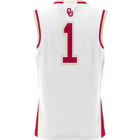Oklahoma Sooners Basketball Jersey, White Lightweight Sportswear Jersey Shirt, Sleeveless Athletic Tank Jersey, Casual Gift for Men