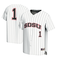 San Diego State Aztecs Baseball Jersey, White Fashion Sportswear Jersey Shirt, Lightweight Breathable Athletic Jersey, Casual Gift for Men