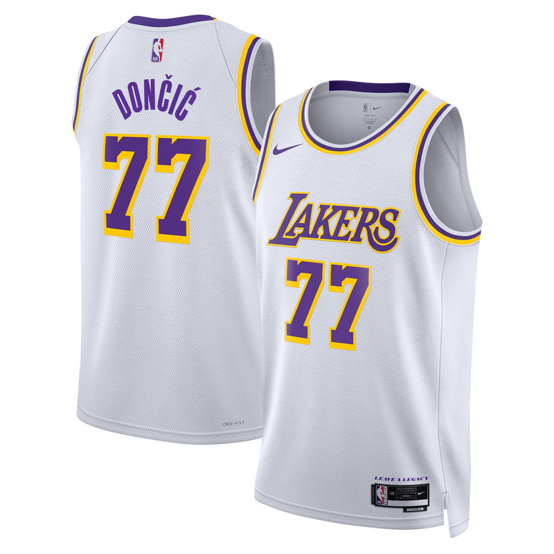 Luka Dončić Los Angeles Lakers Basketball Jersey, White Swingman Sportswear Jersey Shirt, Sleeveless Athletic Tank Jersey, Casual Gift for Men