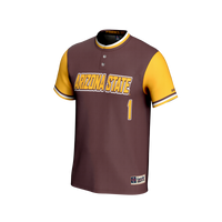 Arizona State Sun Devils Softball Jersey, Maroon Fashion Sportswear Jersey Shirt, Lightweight Breathable Athletic Jersey, Casual Gift for Men