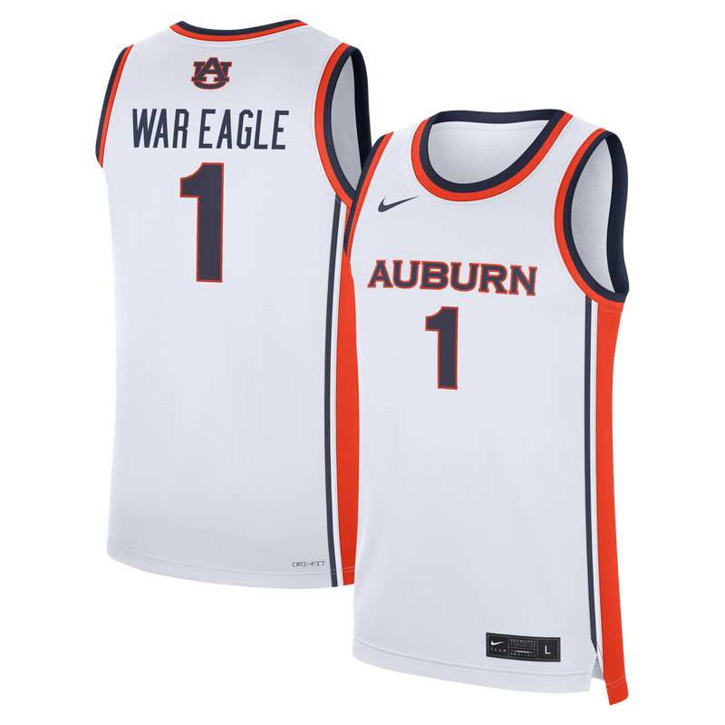 Auburn Tigers Basketball Jersey, White Replica Home Sportswear Jersey Shirt, Sleeveless Athletic Tank Jersey, Casual Gift for Men