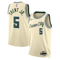 Gary Trent Jr. Milwaukee Bucks Basketball Jersey, Cream Swingman Sportswear Jersey Shirt, Sleeveless Athletic Tank Jersey, Casual Gift for Men