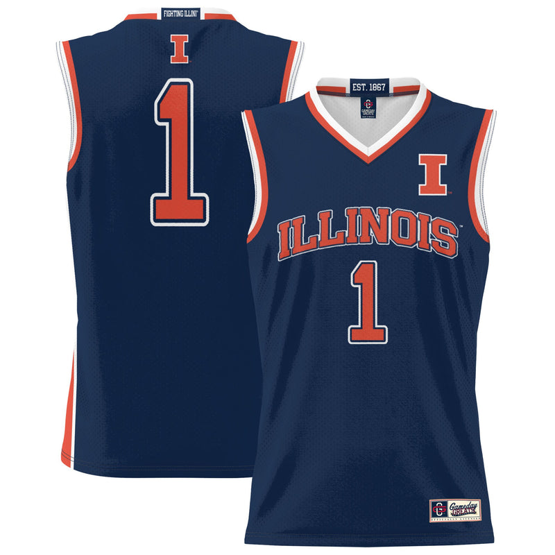 Illinois Fighting Illini Basketball Jersey, Navy Sportswear Jersey Shirt, Sleeveless Athletic Tank Jersey, Casual Gift for Men, Style 200845019