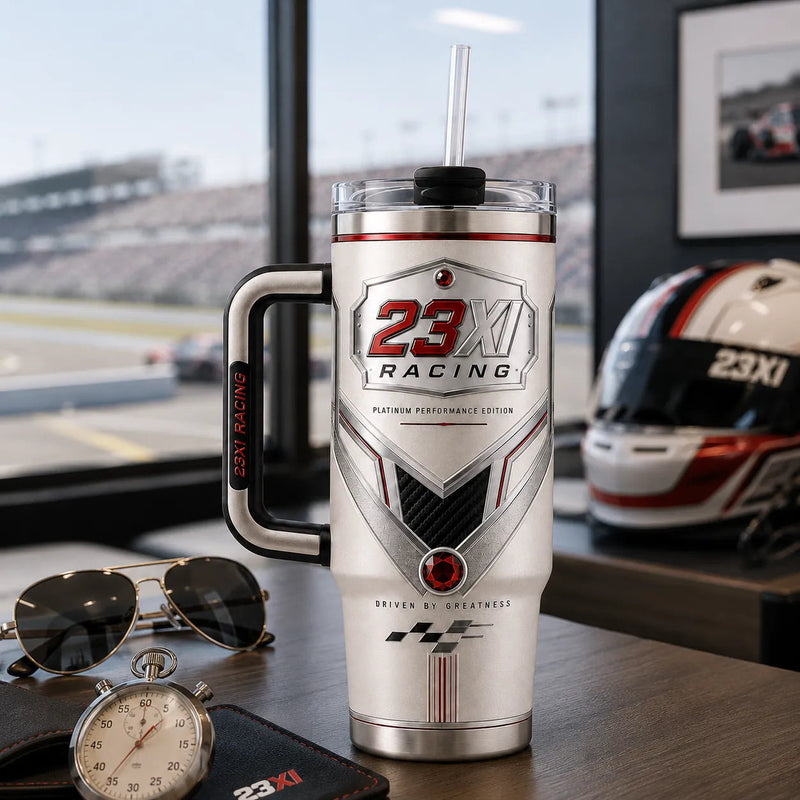 23XI Platinum Crest - Silver Shield Racing Tumbler
