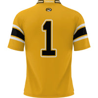 Missouri Tigers Football Jersey, Gold Sportswear Jersey Shirt, Lightweight Breathable Athletic Jersey, Casual Gift for Men, Style 200425274