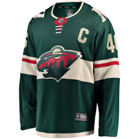 Jared Spurgeon Minnesota Wild Hockey Jersey, Green Breakaway Sportswear Jersey Shirt, Long Sleeve Hockey Sweater Jersey, Casual Gift for Men