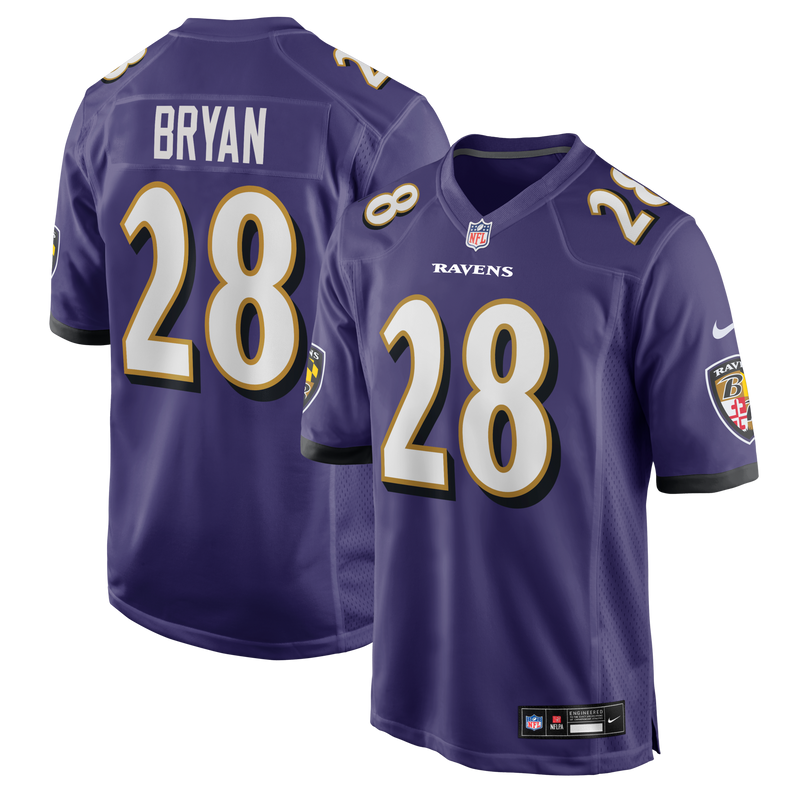 Taven Bryan Baltimore Ravens Football Jersey, Purple Game Sportswear Jersey Shirt, Lightweight Breathable Athletic Jersey, Casual Gift for Men