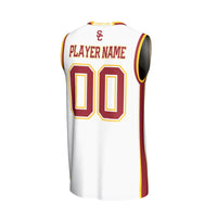USC Trojans Basketball Jersey, White Fashion Sportswear Jersey Shirt, Sleeveless Athletic Tank Jersey, Casual Gift for Men, Style 202694070