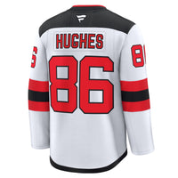 Jack Hughes New Jersey Devils Hockey Jersey, White Premium Away Sportswear Jersey Shirt, Long Sleeve Hockey Sweater Jersey, Casual Gift for Men