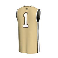 Wake Forest Demon Deacons Basketball Jersey, Gold Sportswear Jersey Shirt, Sleeveless Athletic Tank Jersey, Casual Gift for Men, Style 203279916