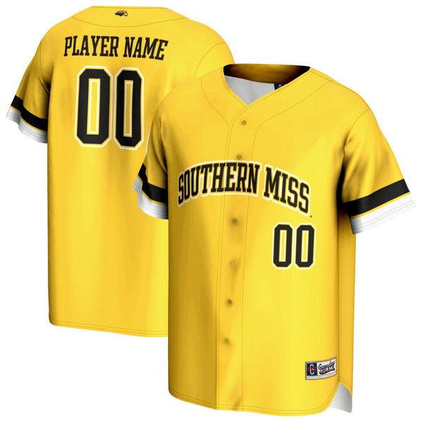 Southern Miss Golden Eagles NIL Pick-A-Player Lightweight Baseball Jersey - Gold
