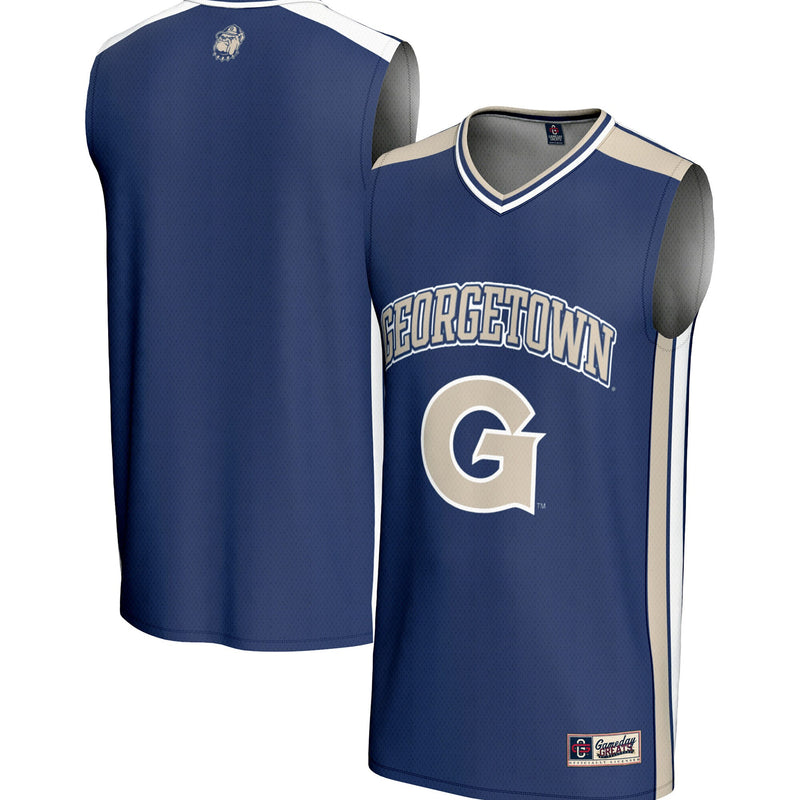 Georgetown Hoyas Basketball Jersey, Navy Sportswear Jersey Shirt, Sleeveless Athletic Tank Jersey, Casual Gift for Men
