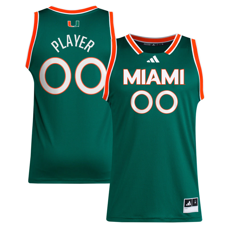 Miami Hurricanes Basketball Jersey, Green Sportswear Jersey Shirt, Sleeveless Athletic Tank Jersey, Casual Gift for Men, Style 202398930