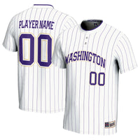 Washington Huskies Softball Jersey, White Lightweight Sportswear Jersey Shirt, Lightweight Breathable Athletic Jersey, Casual Gift for Men