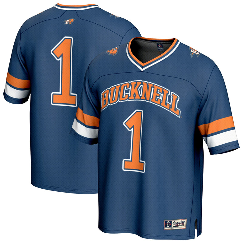 Bucknell Bison Football Jersey, Blue Fashion Lightweight Sportswear Jersey Shirt, Lightweight Breathable Athletic Jersey, Casual Gift for Men